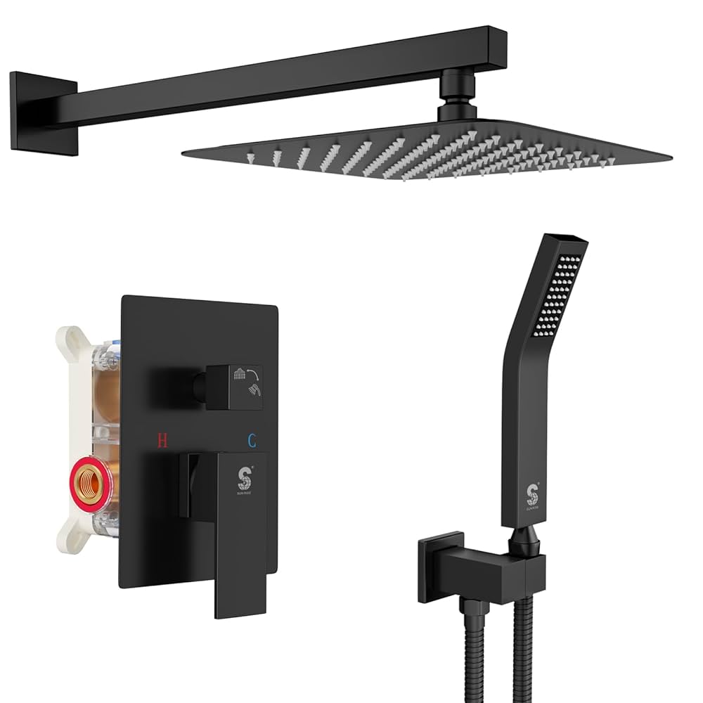 【SISANDI】 MIES BRAZILIAN rain shower Midanya Shower Faucet Set,Wall Mount Shower System with
